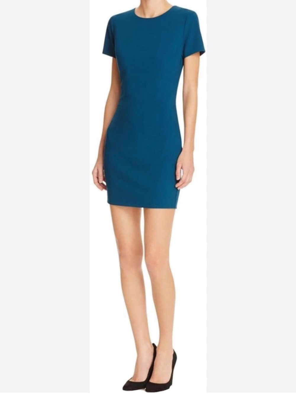 Likely Teal Short Sleeve Mini Sheath Dress